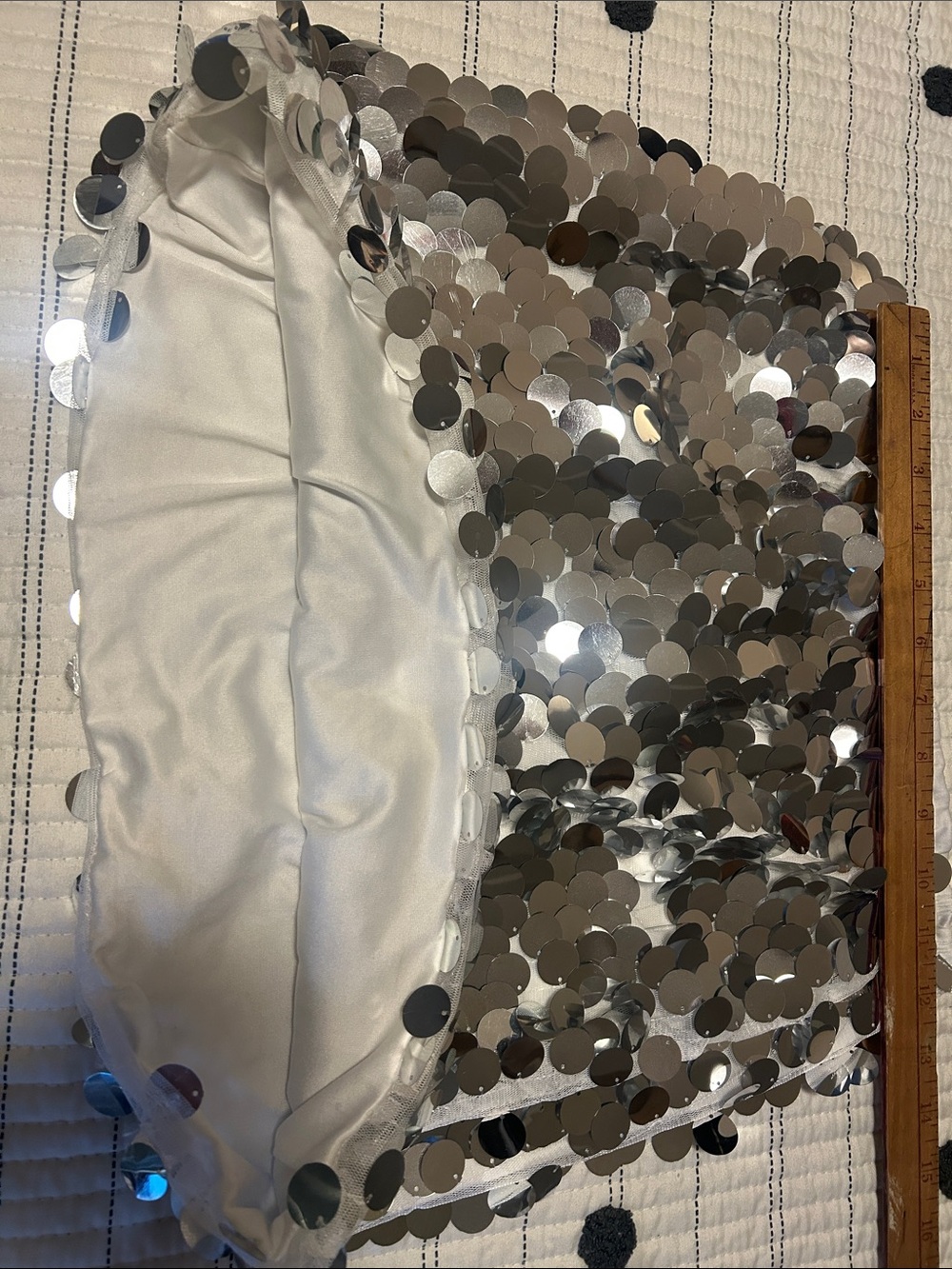Silver Disco Sequin Mini Skirt Women Small S - Picture 9 of 11